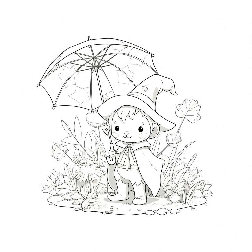 Coloriage Le secret murmuré de la forêt de brocolis