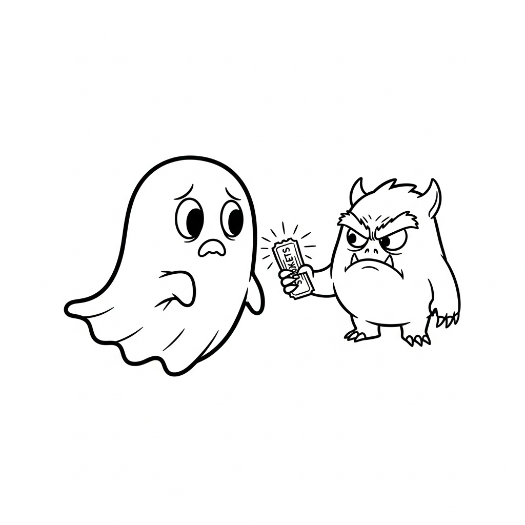Coloriage Phébus, le Fantôme qui avait Peur du Noir