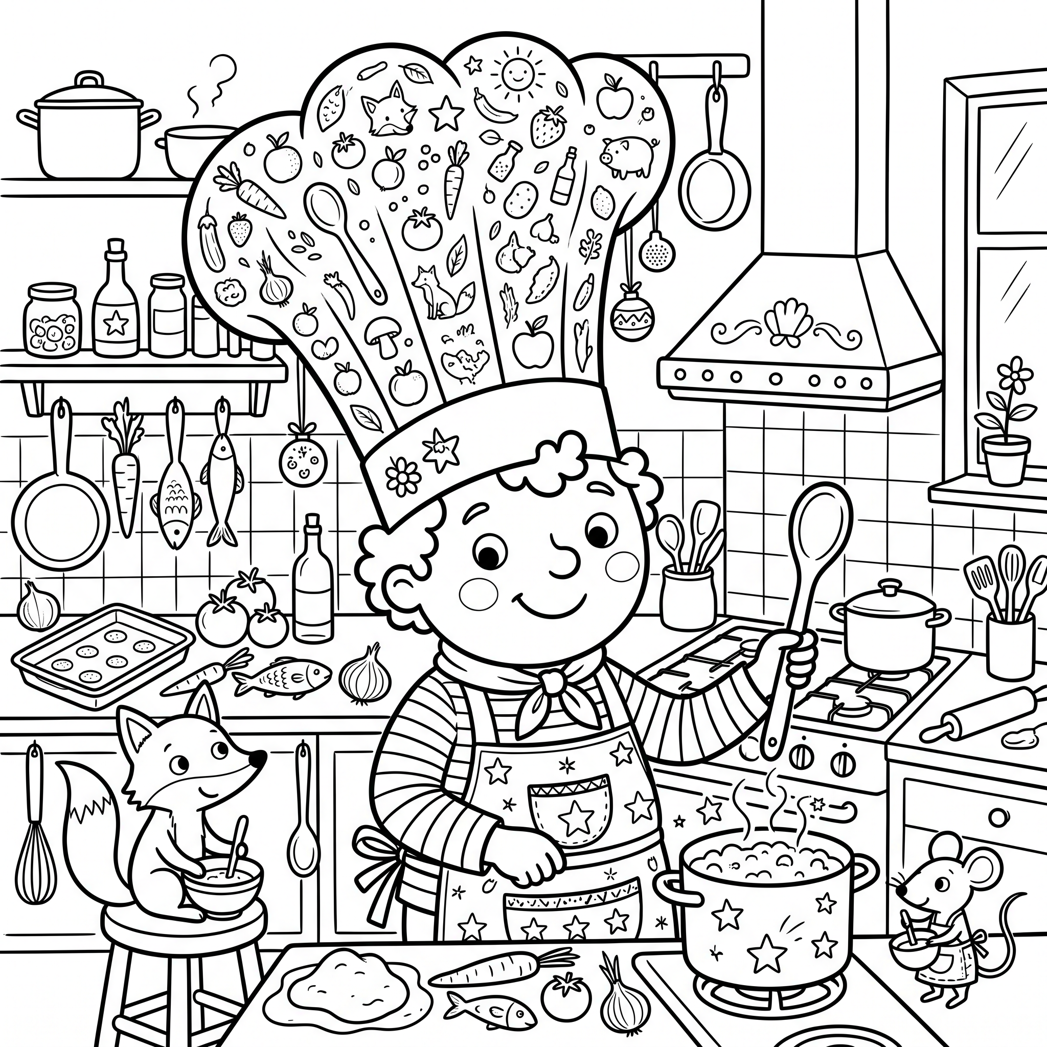 Coloriage Chef Loupi et la Toque aux Mille Saveurs