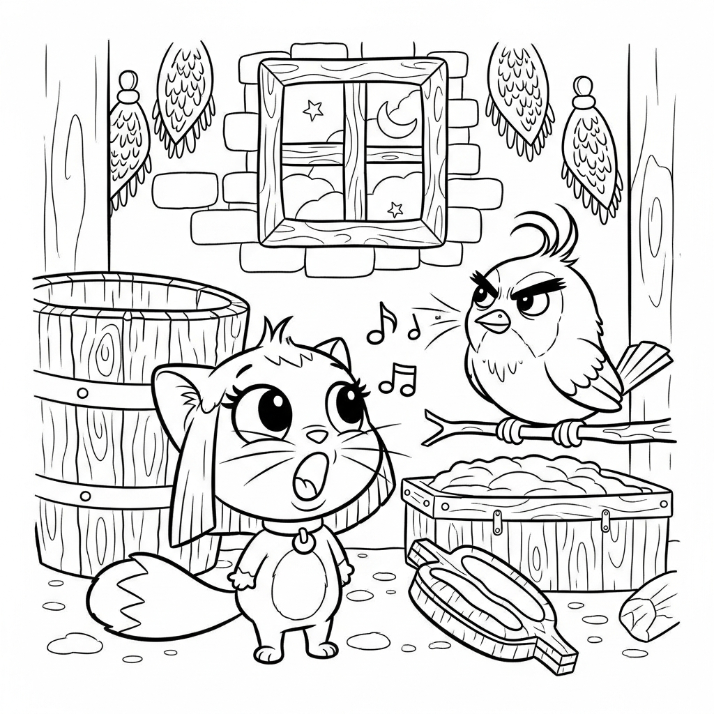 Coloriage Chloé et le secret du canari qui ne parlait pas