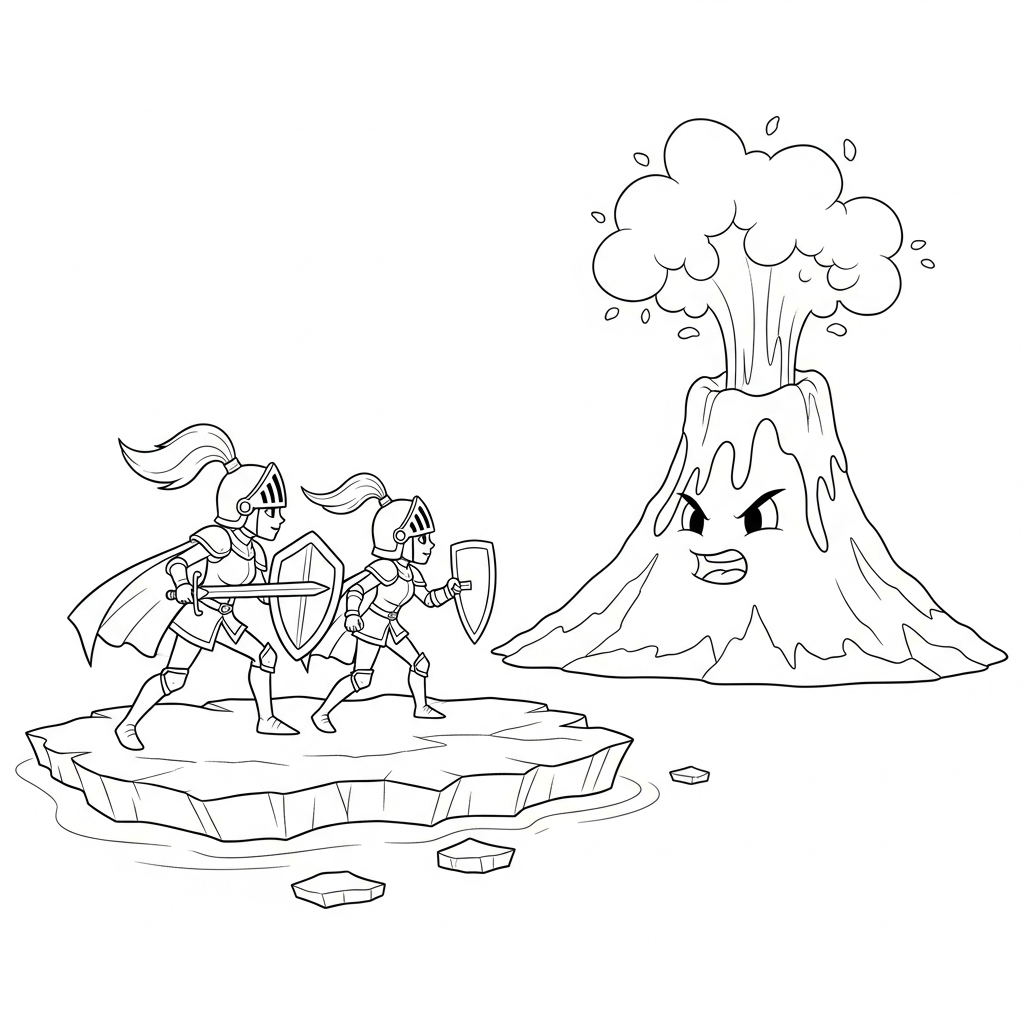 Coloriage Chloé et le volcan qui boudait