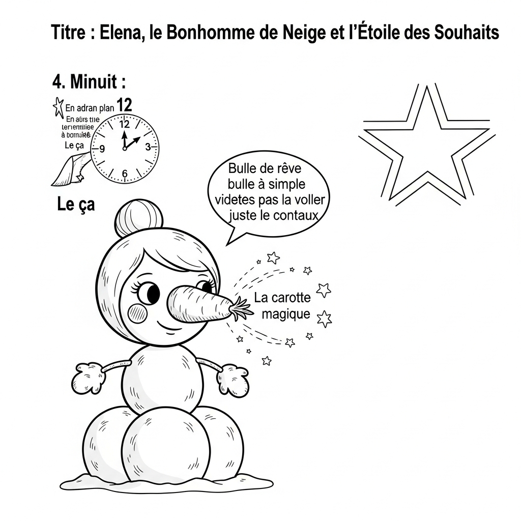 Coloriage Elena le bonhomme de neige qui voulait toucher les étoiles