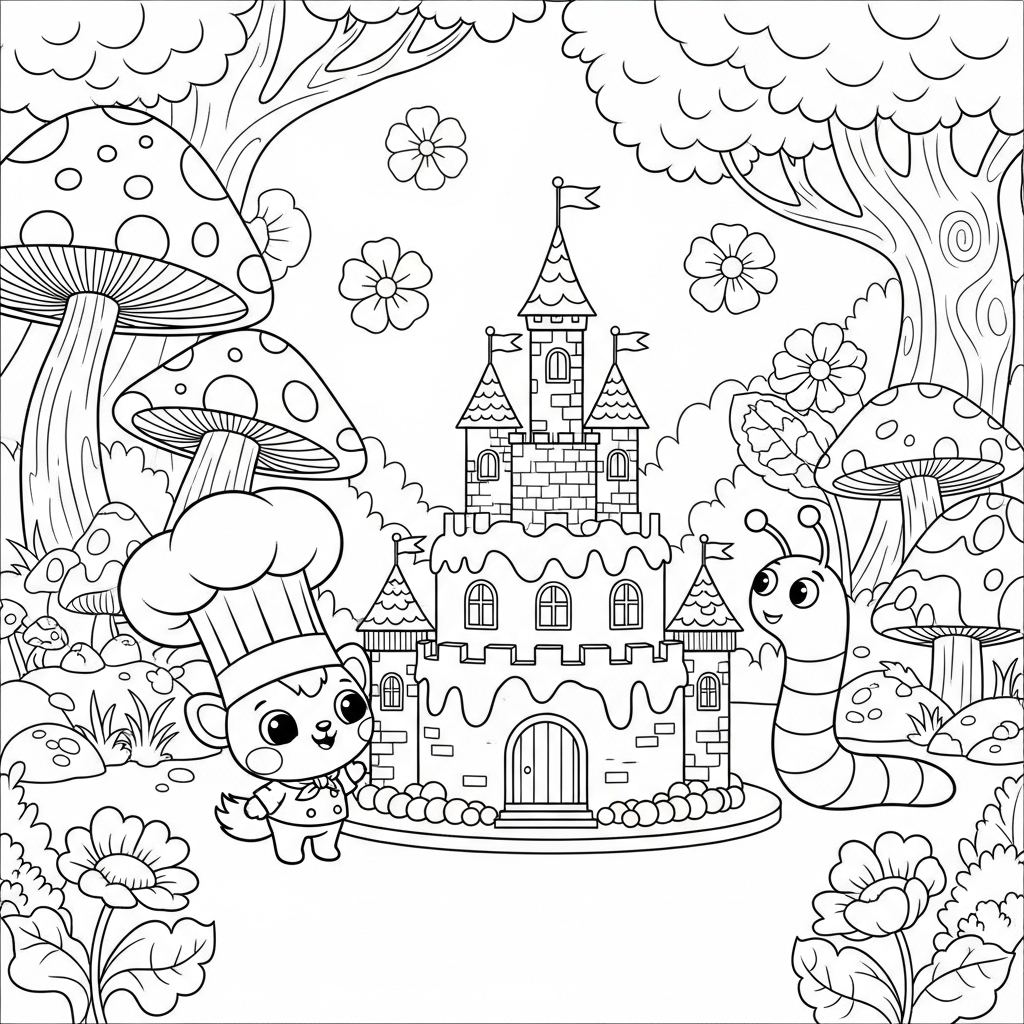 Coloriage Filou et le Goût Caché des Gâteaux