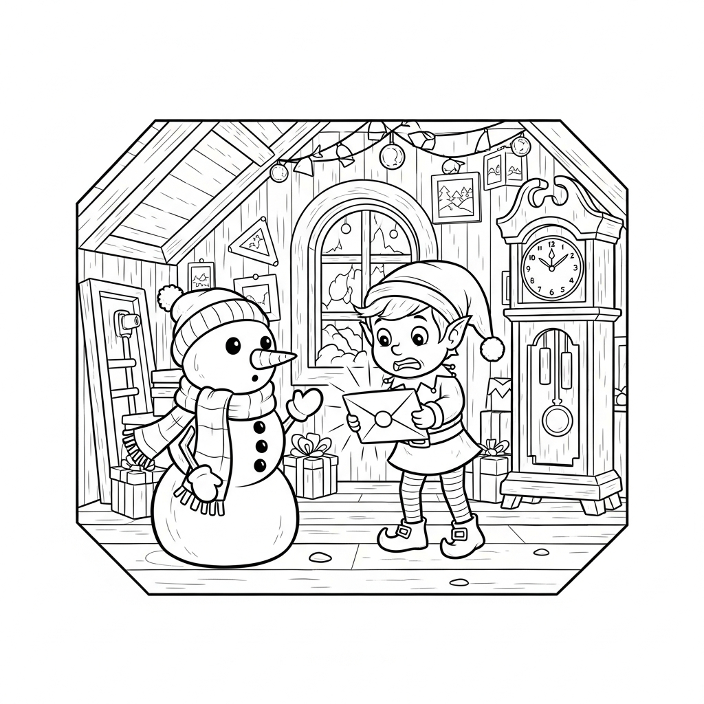 Coloriage Flocon le Bonhomme de Neige a sauvé la magie de Noël