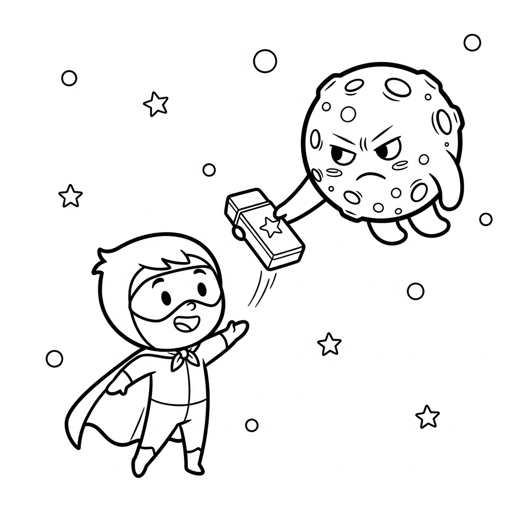 Coloriage Fripouille et le secret de l'astéroïde grognon