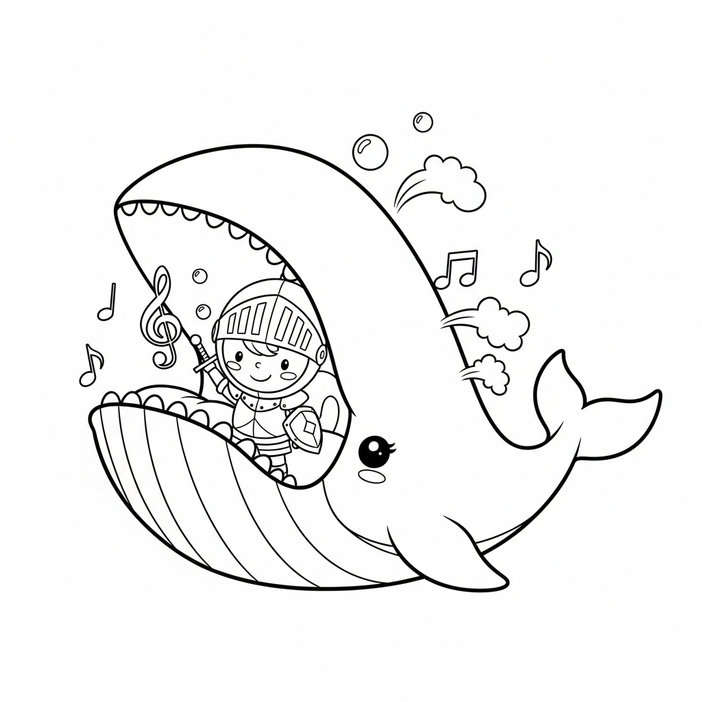 Coloriage Galipette et le silence de la baleine-nuage