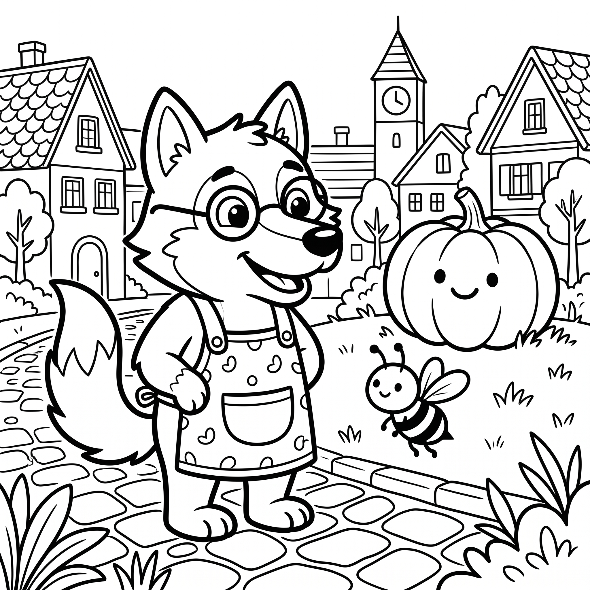 Coloriage Gédéon et la citrouille sauteuse