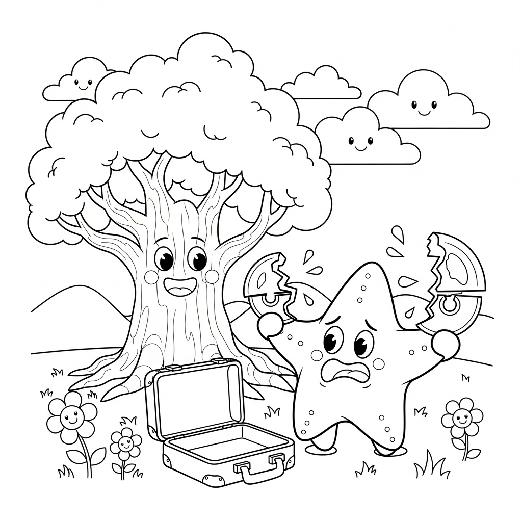 Coloriage Glou et le Gong de Rosée qui avait perdu sa voix