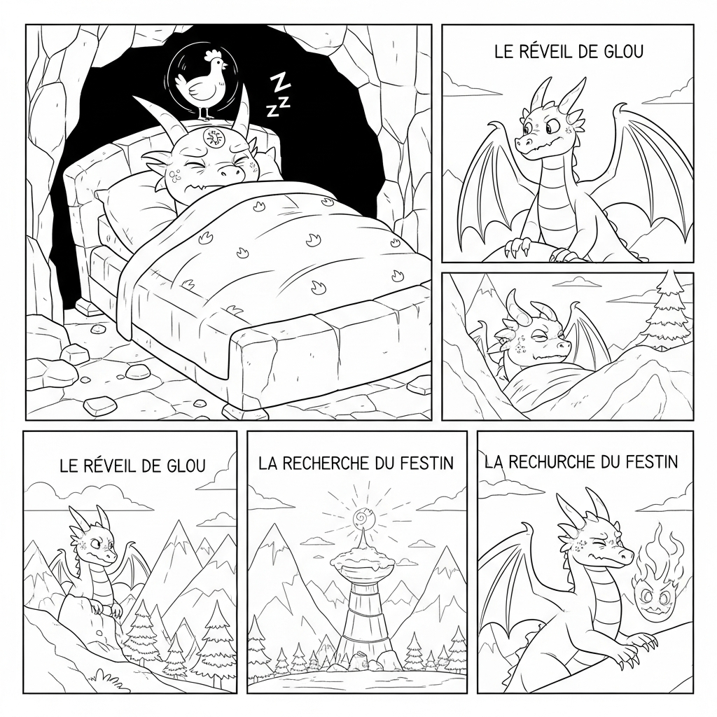 Coloriage Glou le dragon et les lunettes qui voyaient trop grand