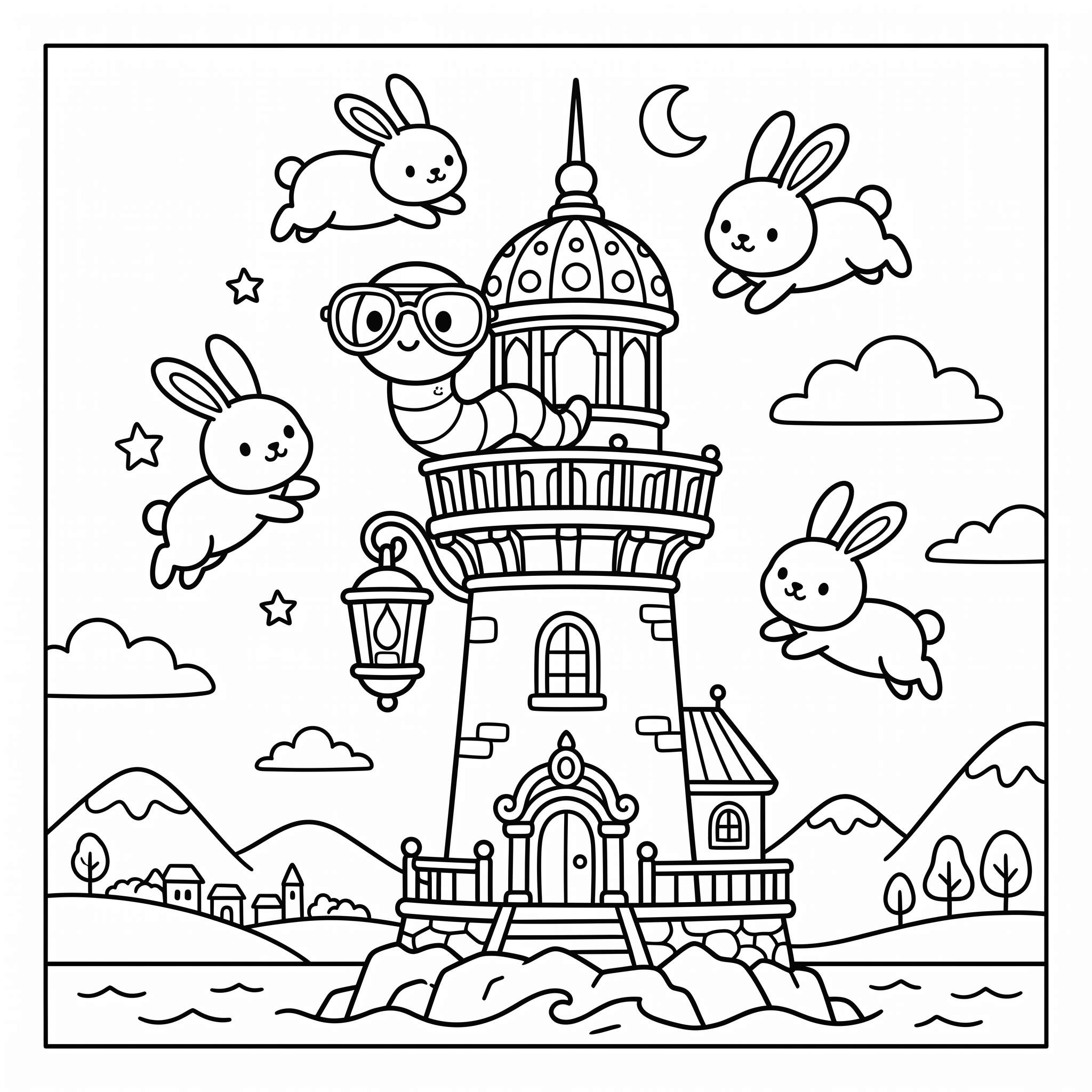 Coloriage Ignace et la Pagaille des Lapins de Lumière