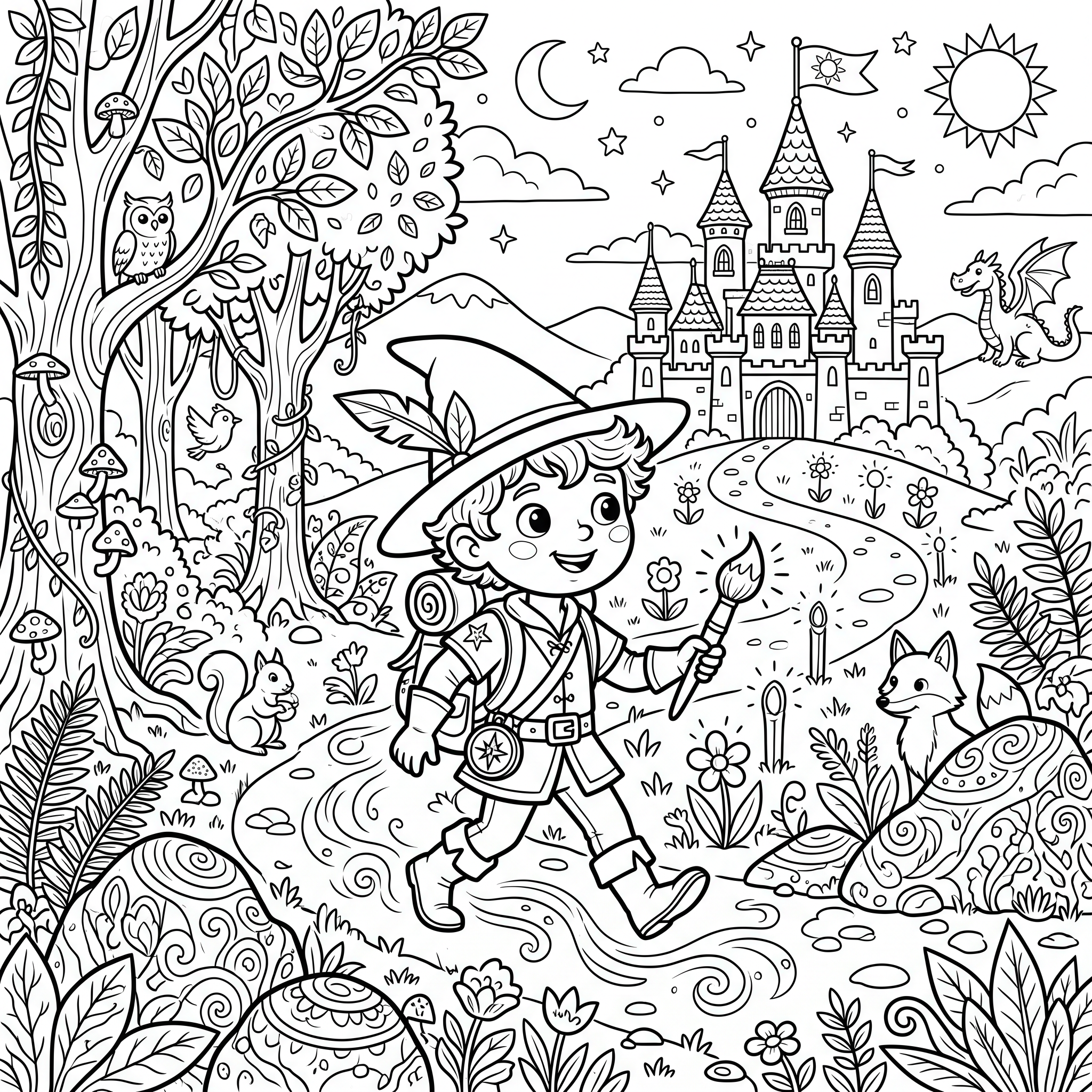 Coloriage Jaune Vif et l'Aventure des Couleurs Perdues