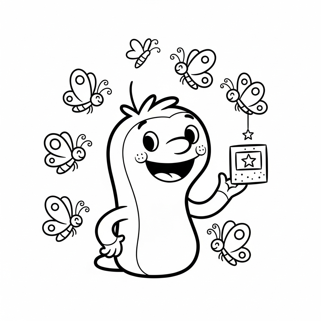 Coloriage Léa la chaussette qui avait peur de se faire des amis