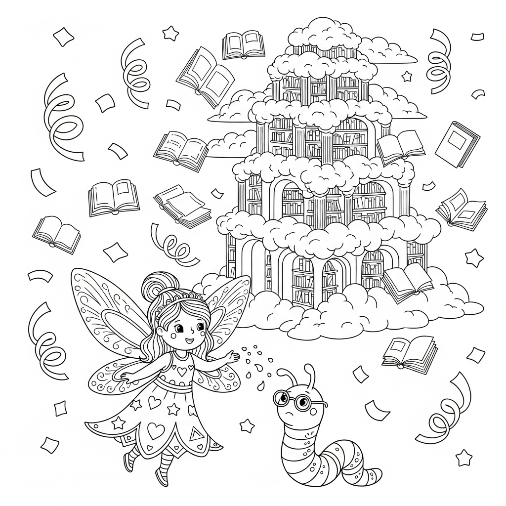 Coloriage La Fée Scintilla et le Grand Confettis-Bazar des Histoires