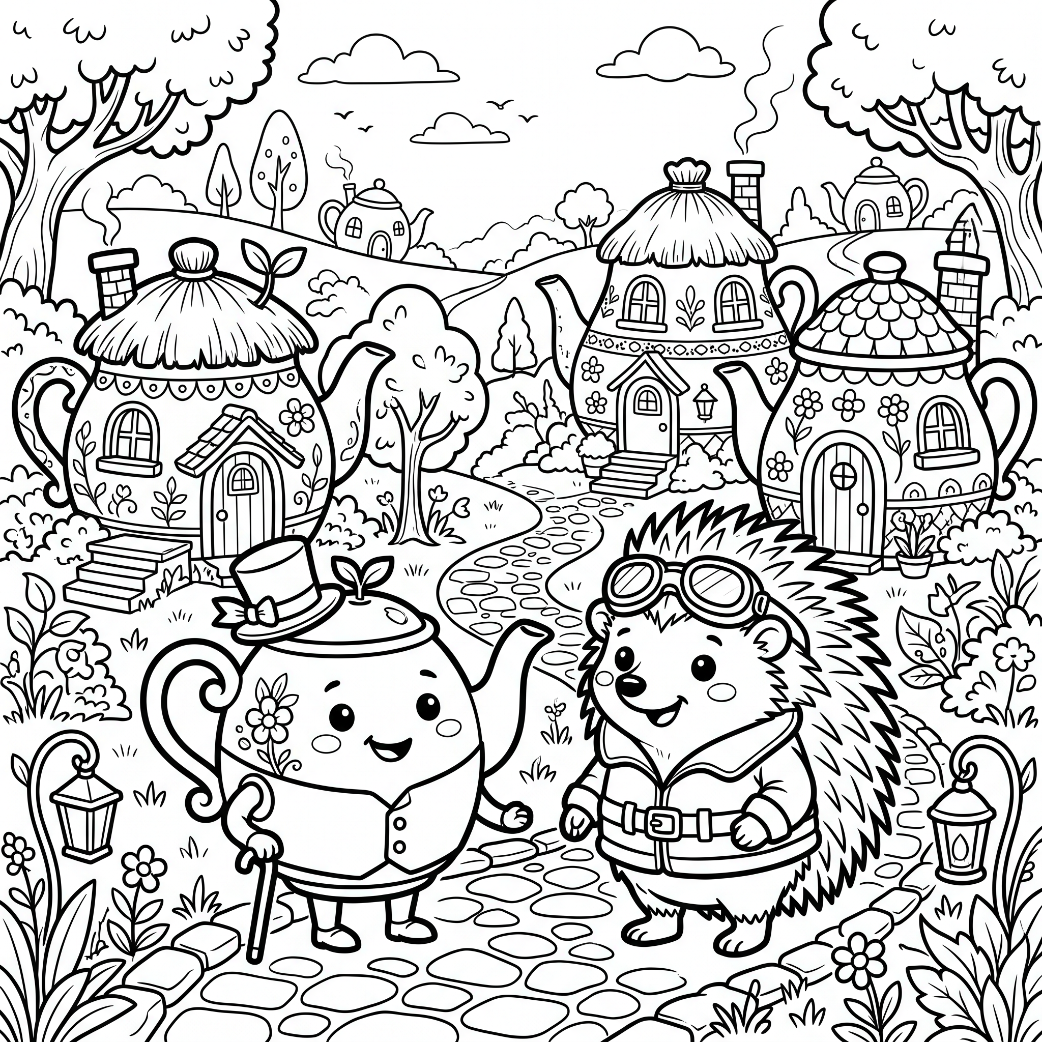 Coloriage La Panique du Thé à Hoquet