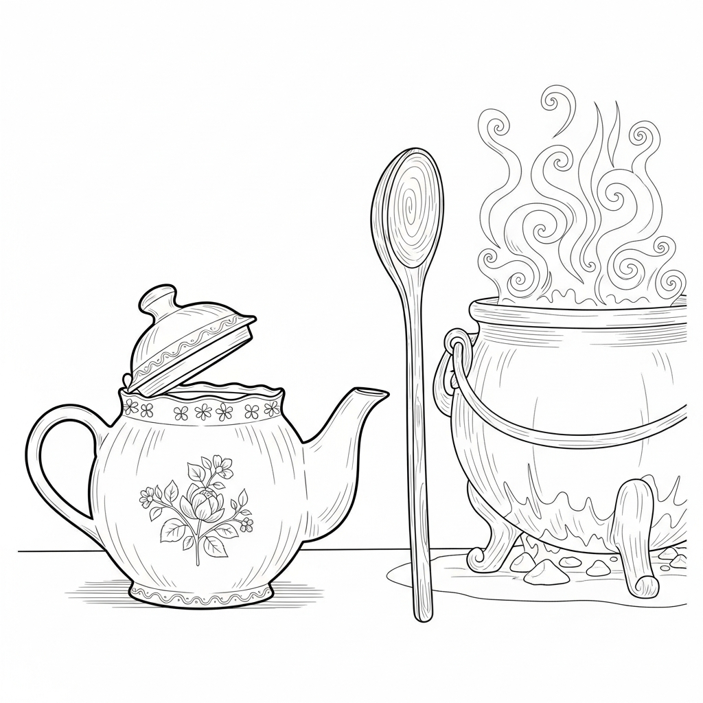 Coloriage La Théière qui Apprit à Murmurer