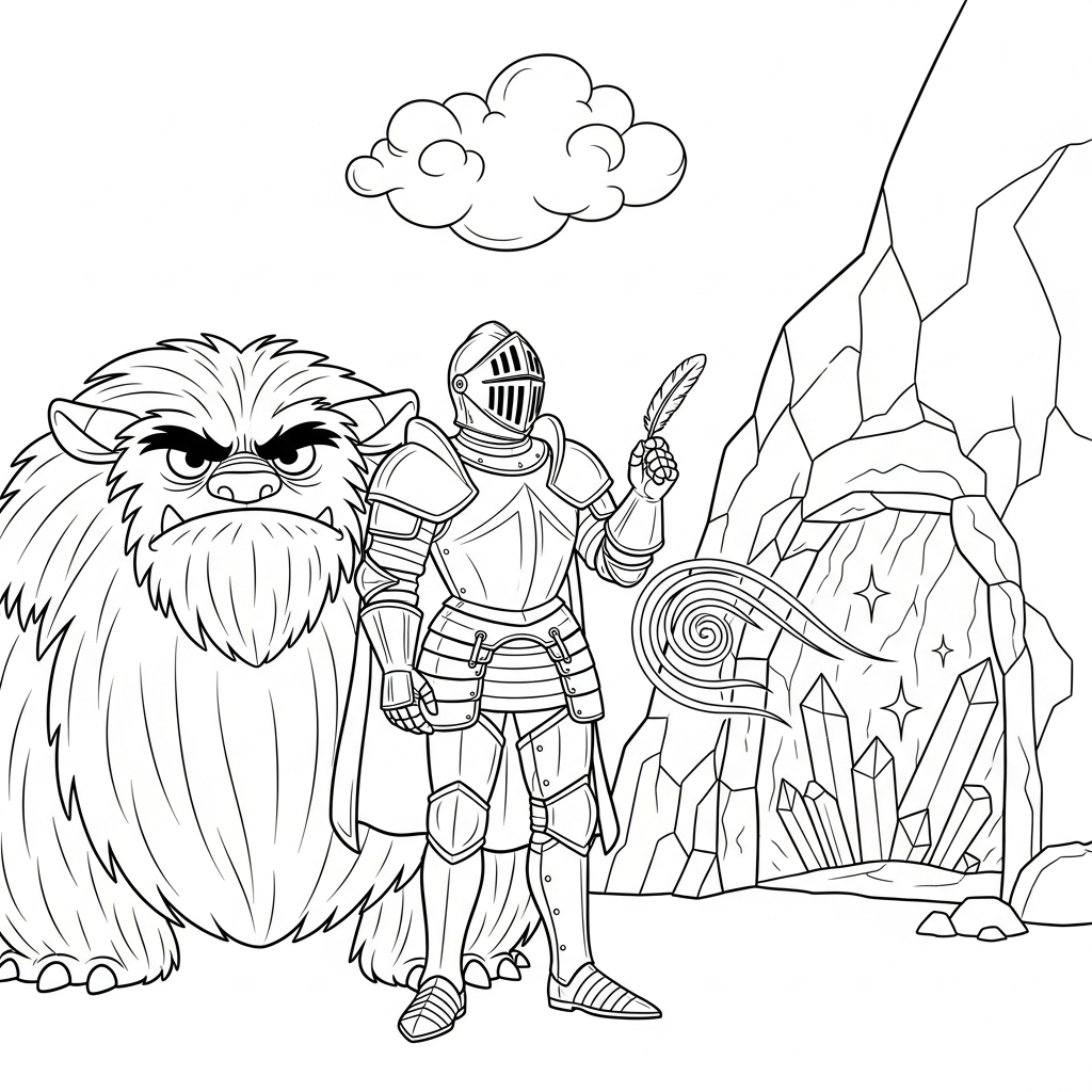 Coloriage Le Chevalier Chatouille et le Brise-Rires
