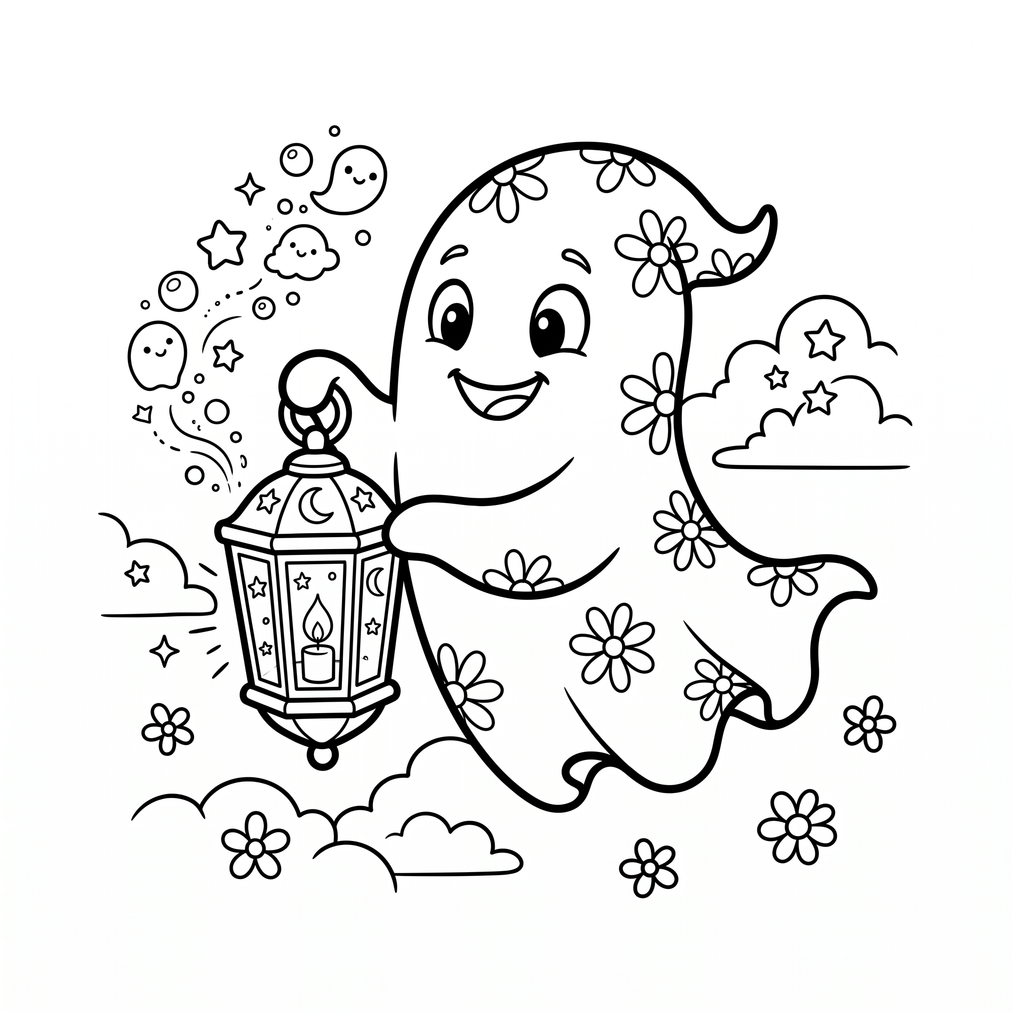 Coloriage Le Fantôme Fleur-Bleue et la Lanterne des Rêves