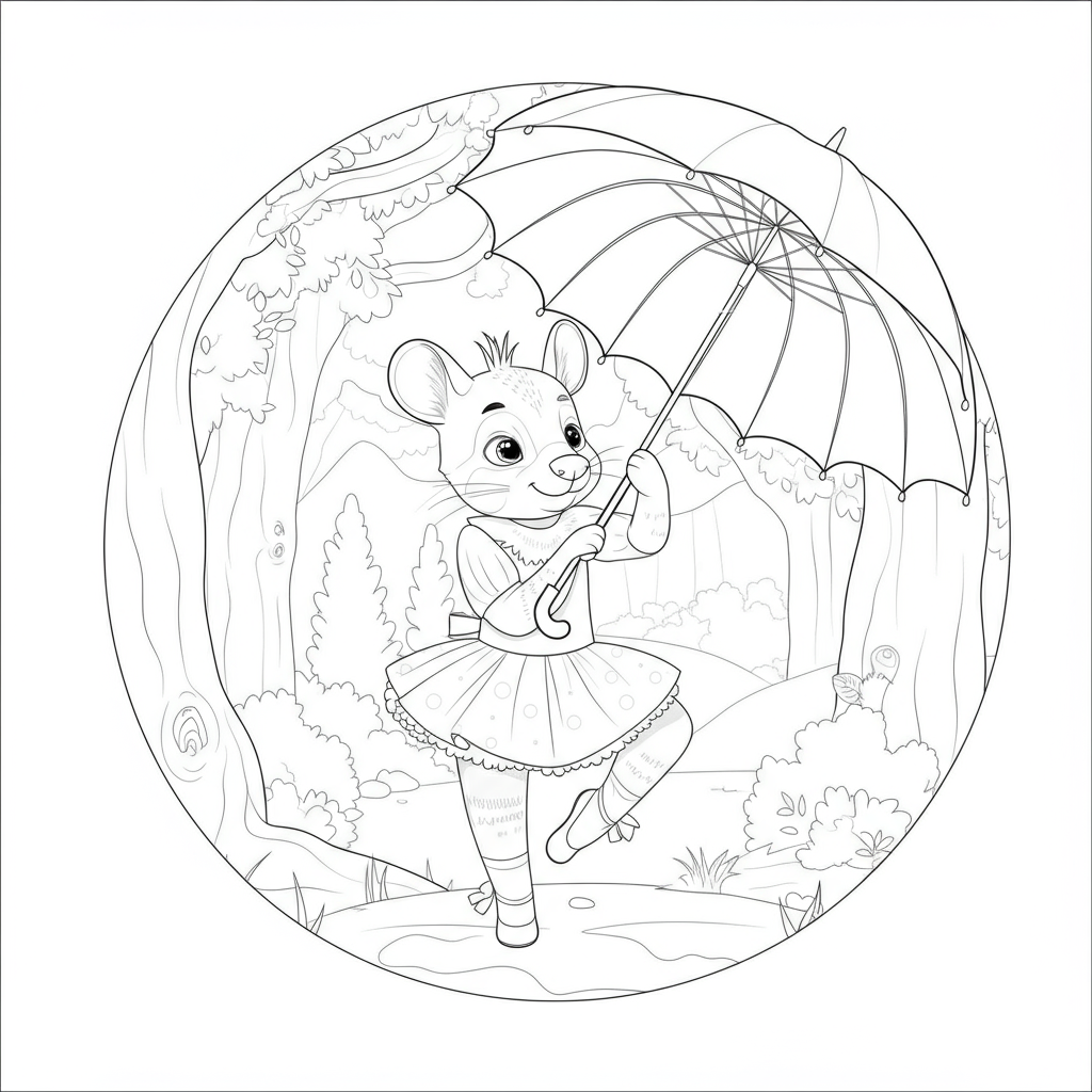 Coloriage Le parapluie qui faisait danser les peurs