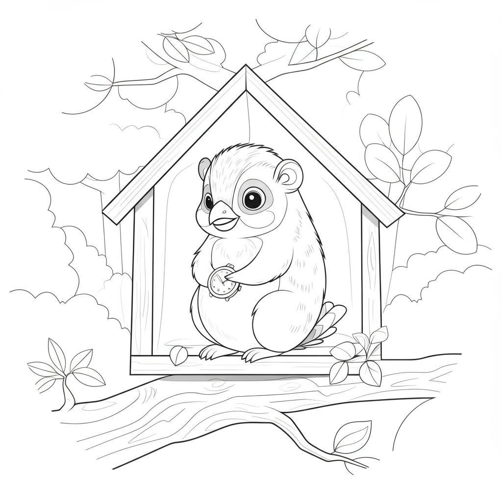 Coloriage Le Pingouin Perché et la Glissade en Réglisse