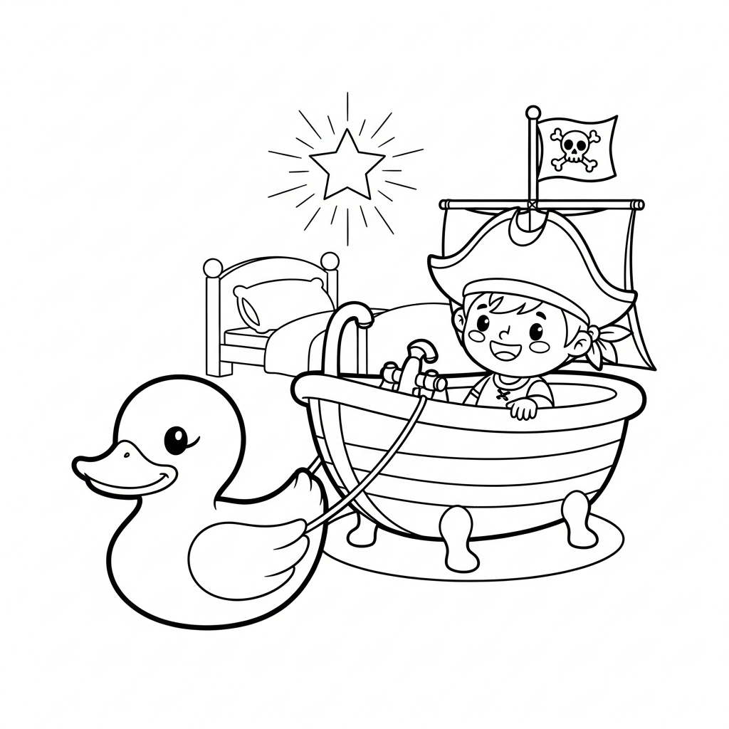 Coloriage Le Pirate des Bulles et l'Étoile Volée