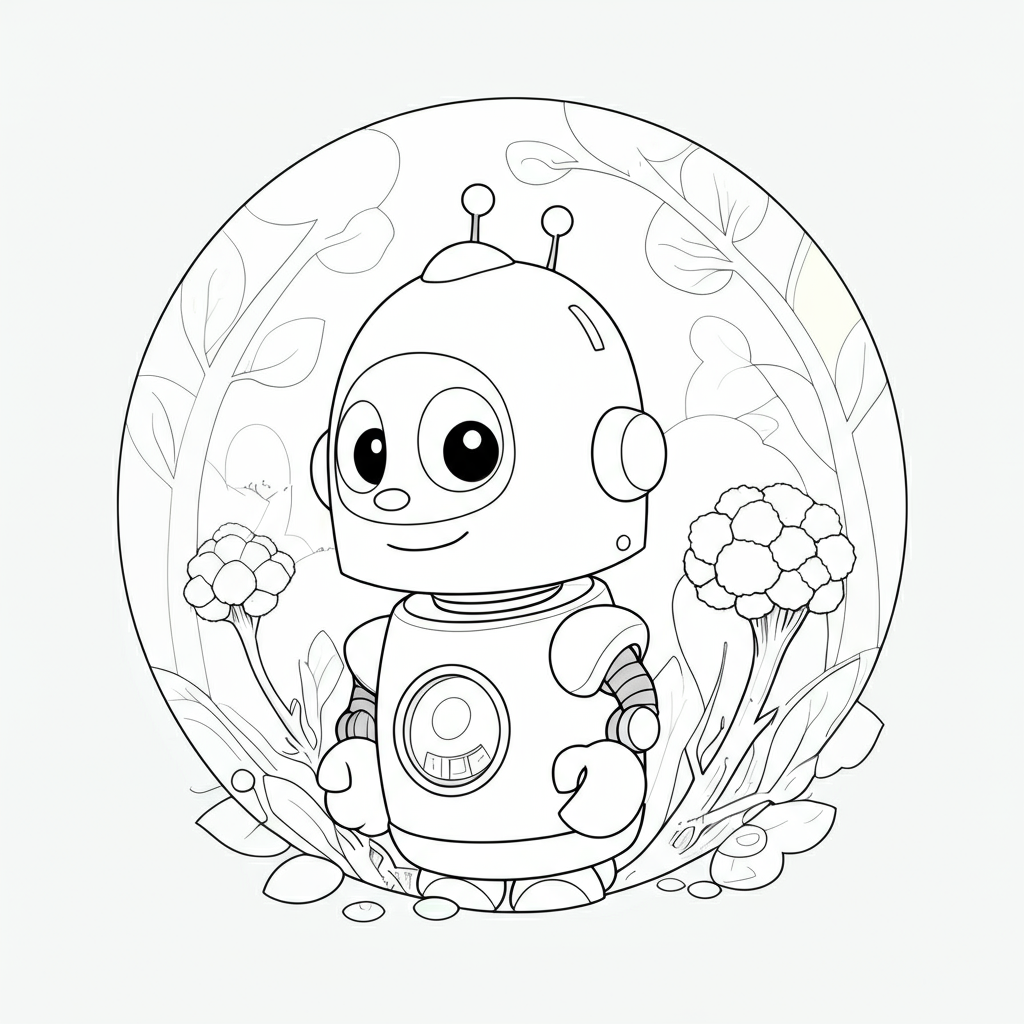 Coloriage Le Secret Grondant de la Forêt des Brocolis