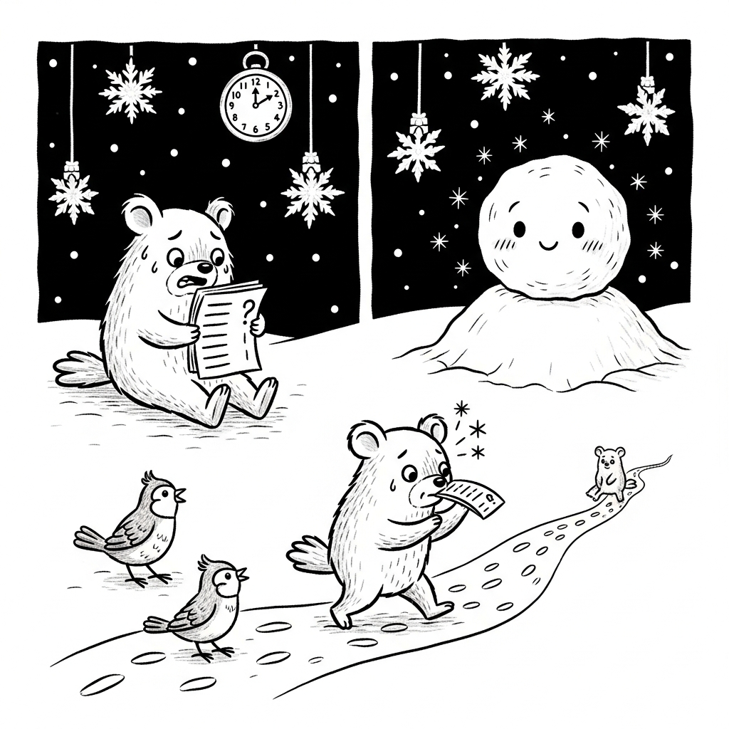 Coloriage Luna l'ourse qui cherchait plus qu'une simple liste