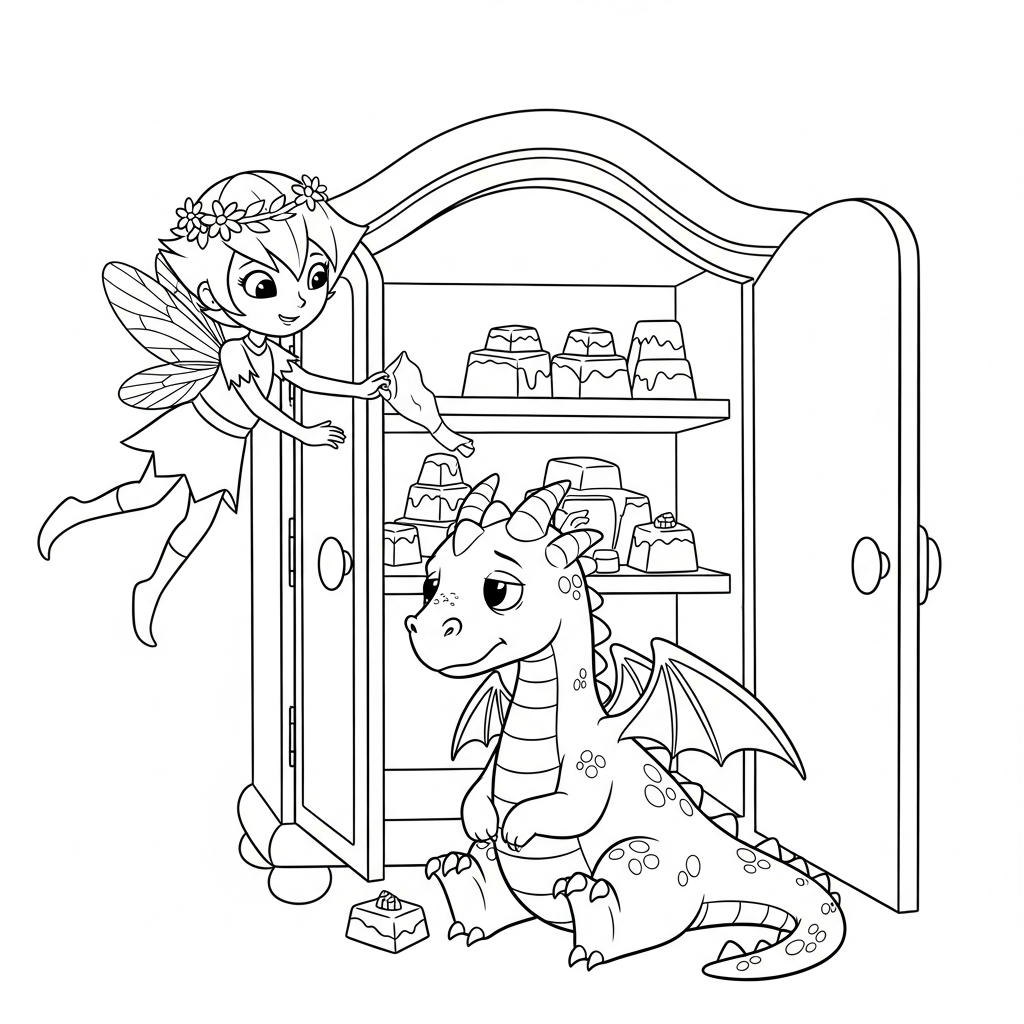 Coloriage Nova et le chagrin du dragon chocolaté