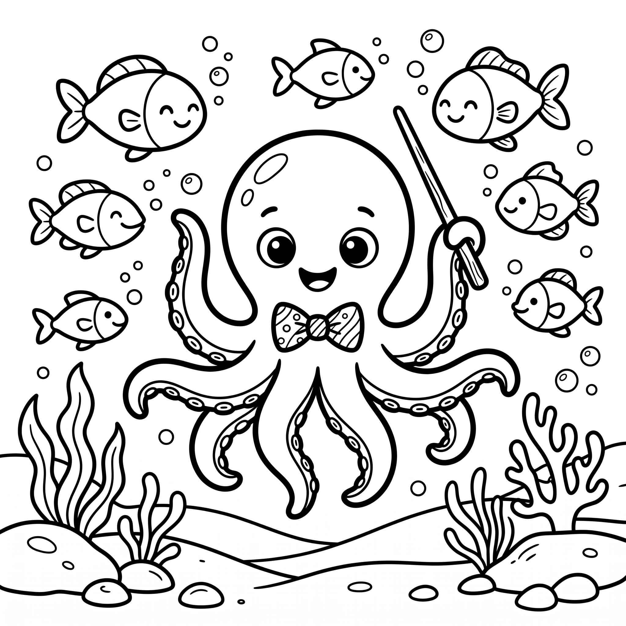 Coloriage Octave et le récital de la baleine