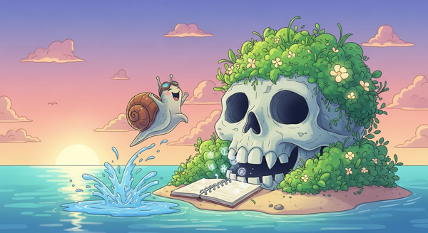 Pim l'escargot qui sauva tout le monde avec une flaque d'eau