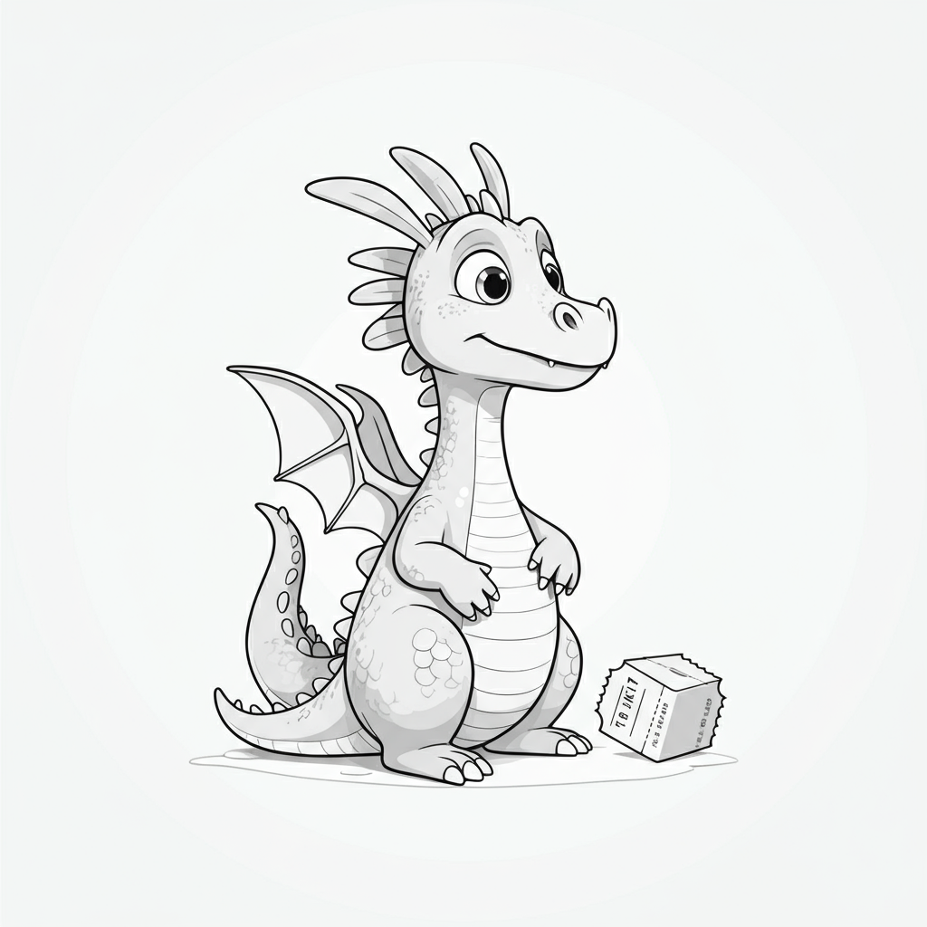 Coloriage Pip le Dragon et le Tricoti-Bus Magique