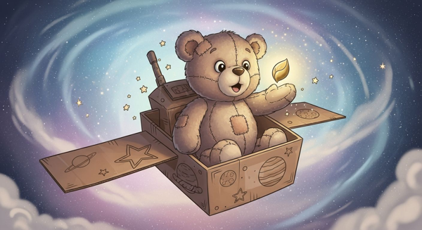 Pixel l'ours en peluche et la journée qui marchait sur la tête