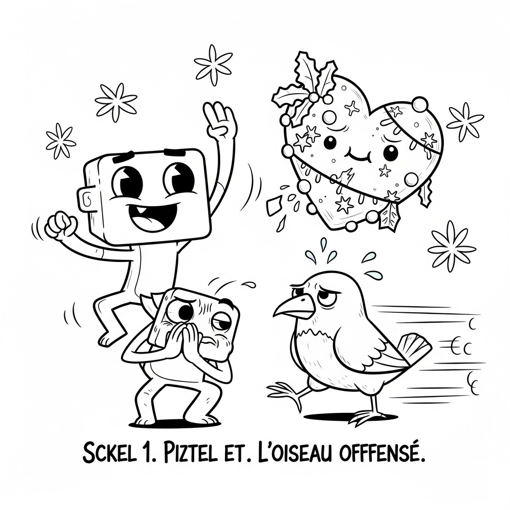 Coloriage Pixel le monstre qui sauva Noël en dansant