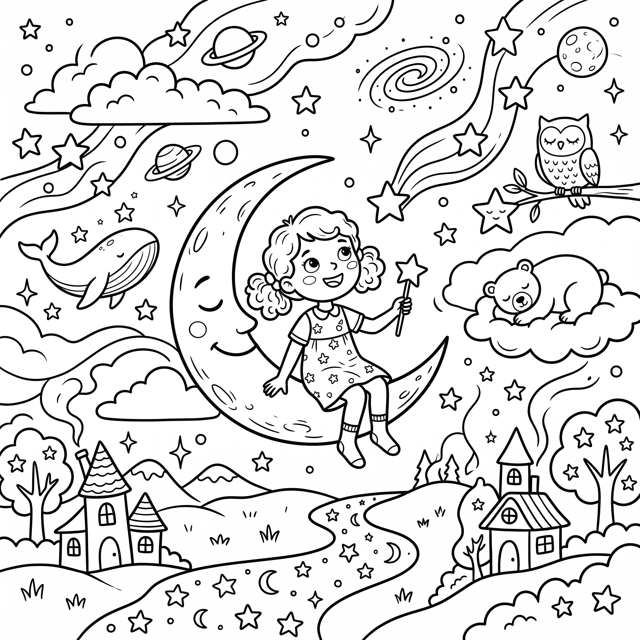 Coloriage Ronron et le Grand Silence des Rêves