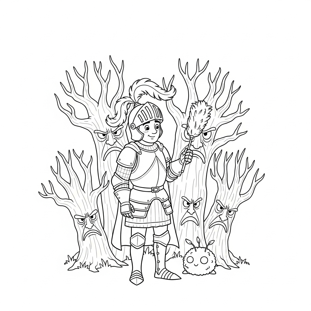 Coloriage Sir Chatouille et le Secret des Feuilles Fâchées