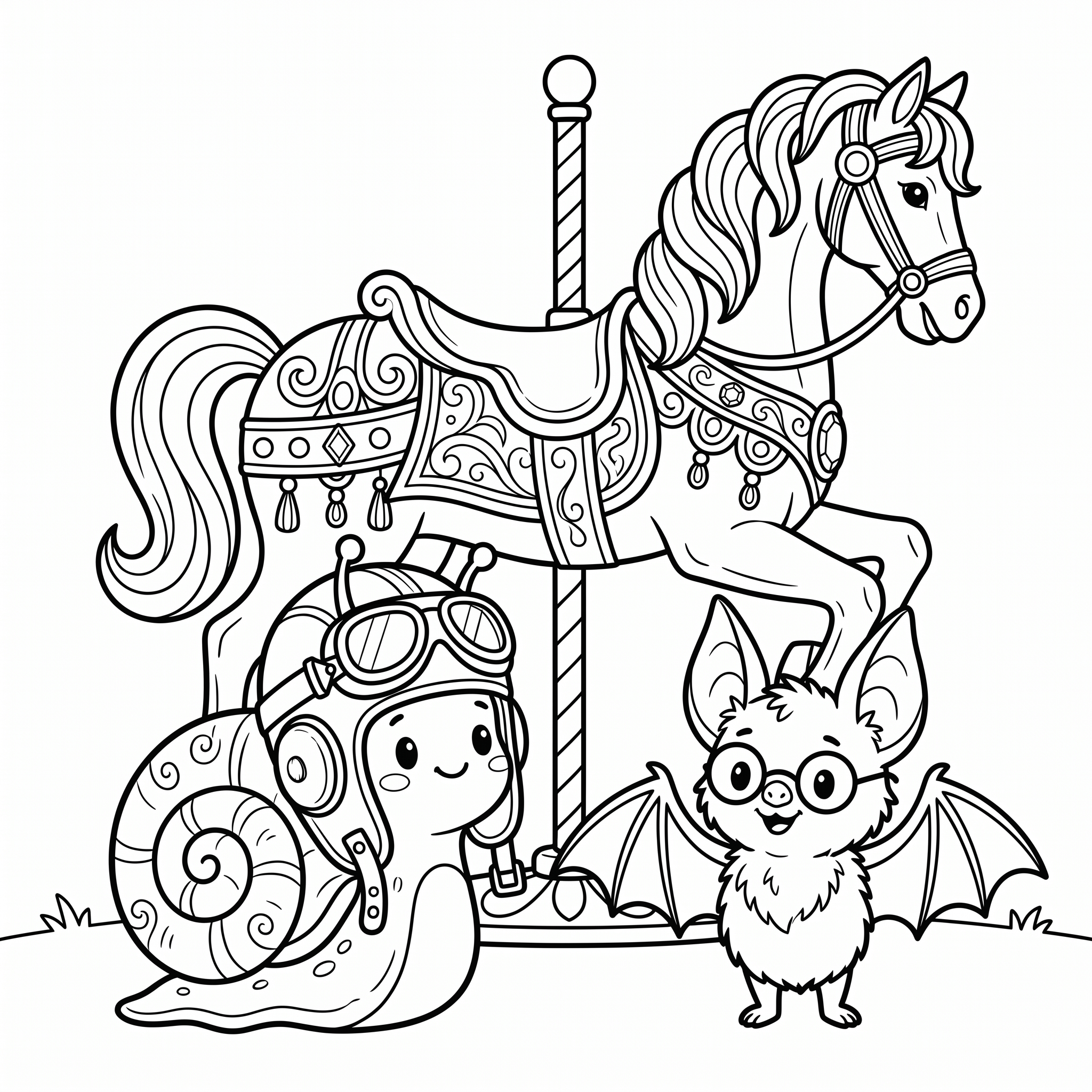 Coloriage Tornade et le Carrousel Déchaîné