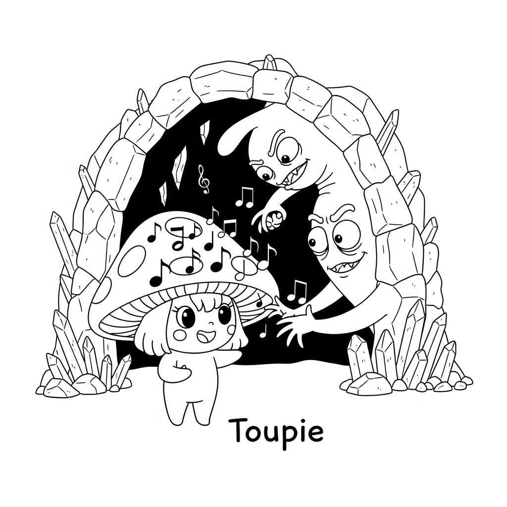 Coloriage Toupie et le Grand Silence sur le Nuage