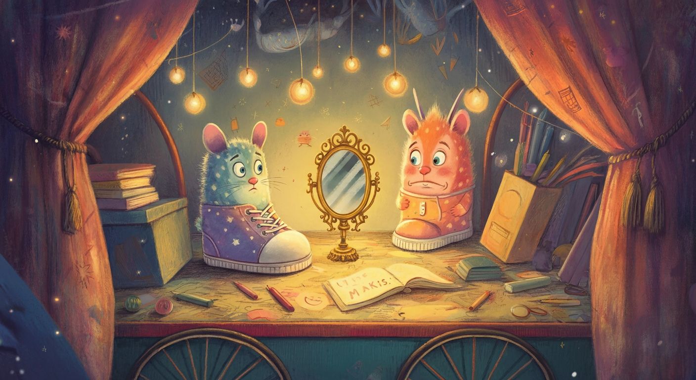 Chaussette Rayée et le Miroir Moqueur