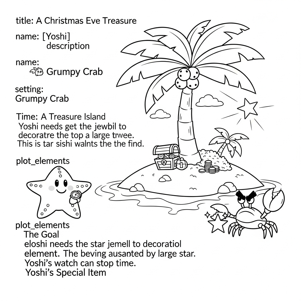 Coloriage Yoshi l'étoile de mer qui voulait toucher le ciel