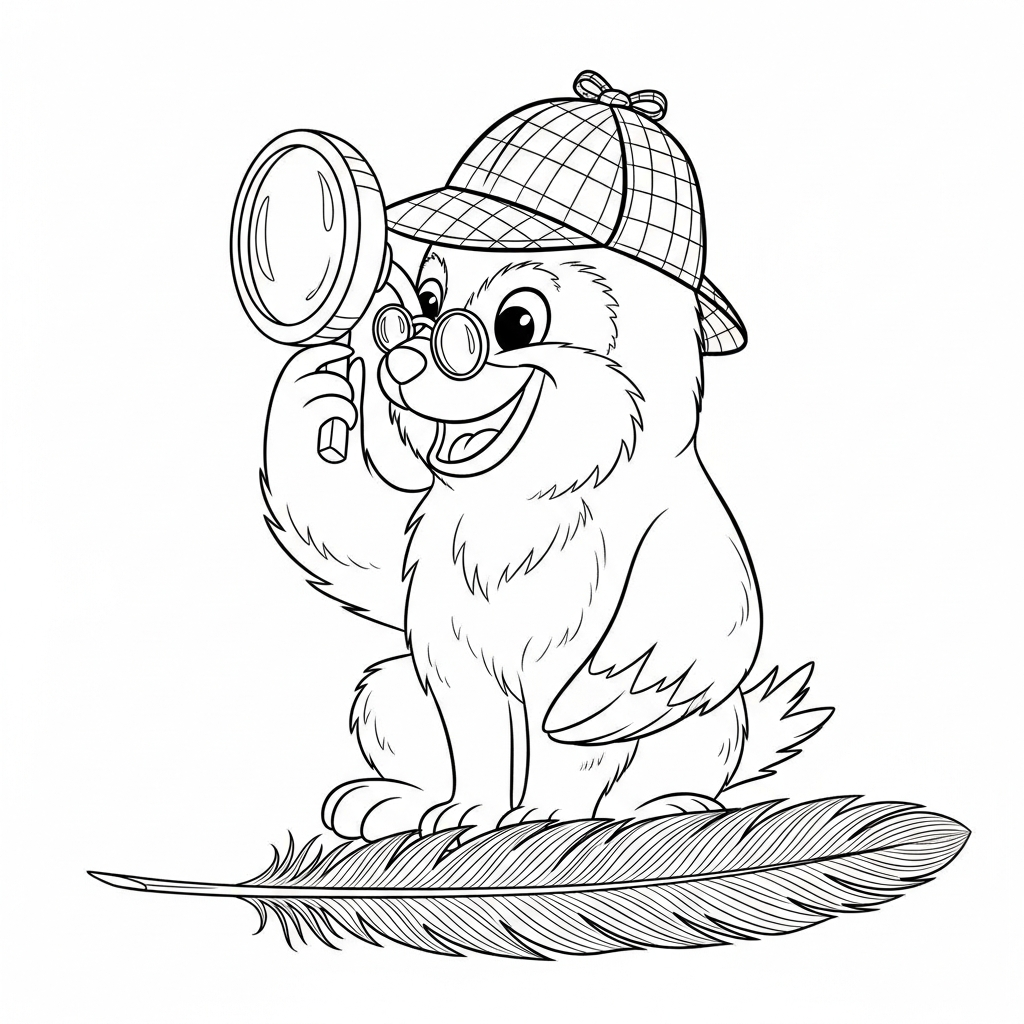 Coloriage Azul l'écureuil cherche son trésor coloré