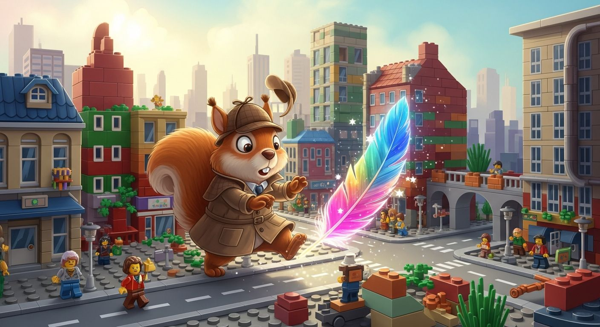 Azul l'écureuil cherche son trésor coloré