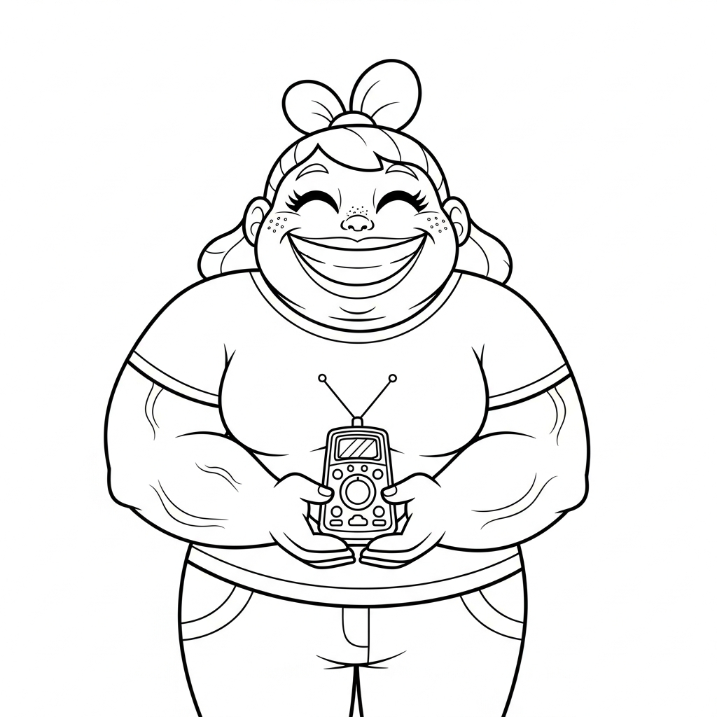 Coloriage Chamallow cherche sa télécommande Prout