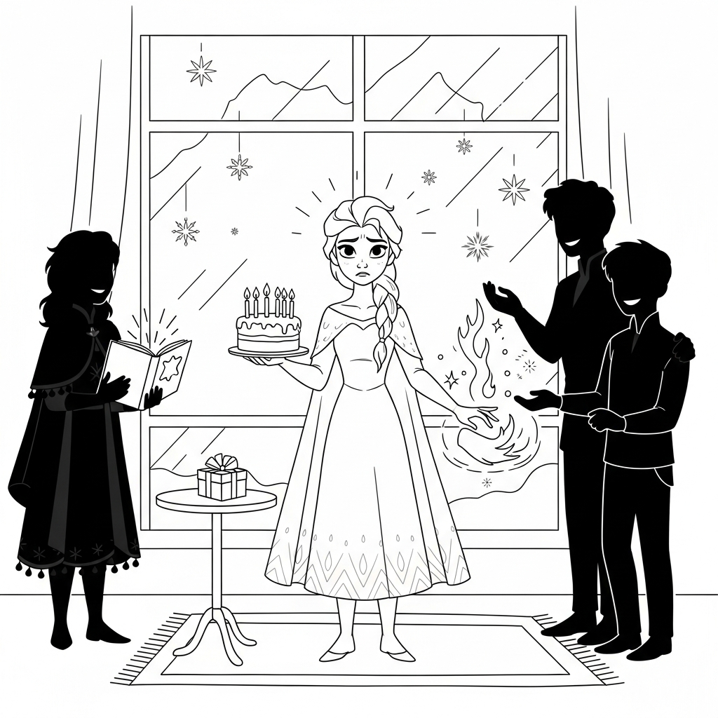 Coloriage Elsa la fée découvre le plus chaud des secrets