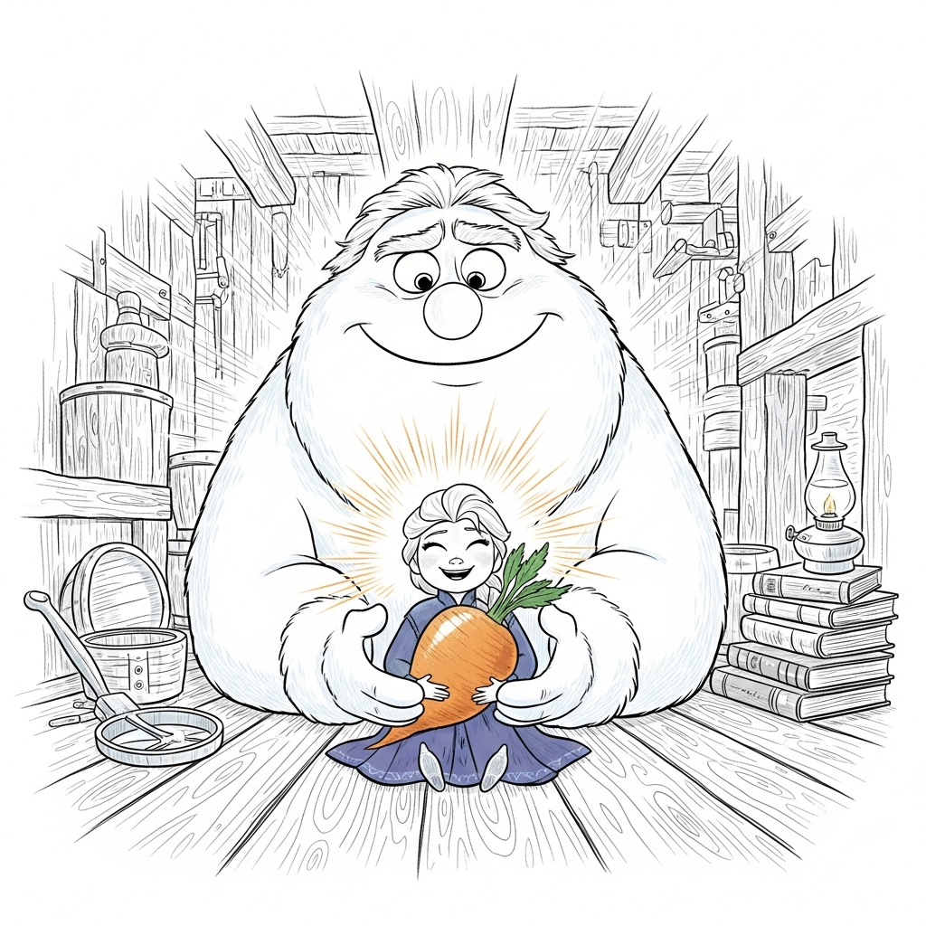 Coloriage Elsa la Petite Renne et le Secret de la Carotte Chaude