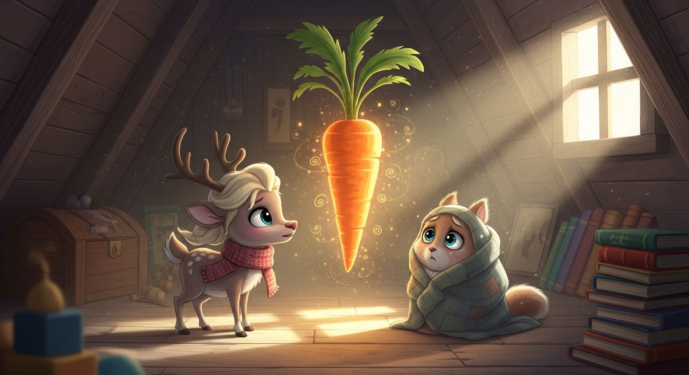 Elsa la Petite Renne et le Secret de la Carotte Chaude