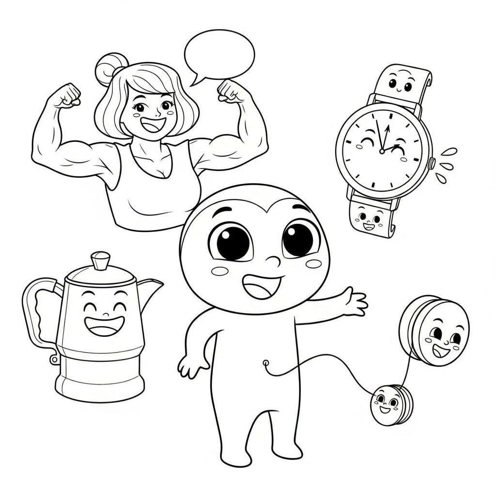 Coloriage Emma la théière a fait une grosse bêtise