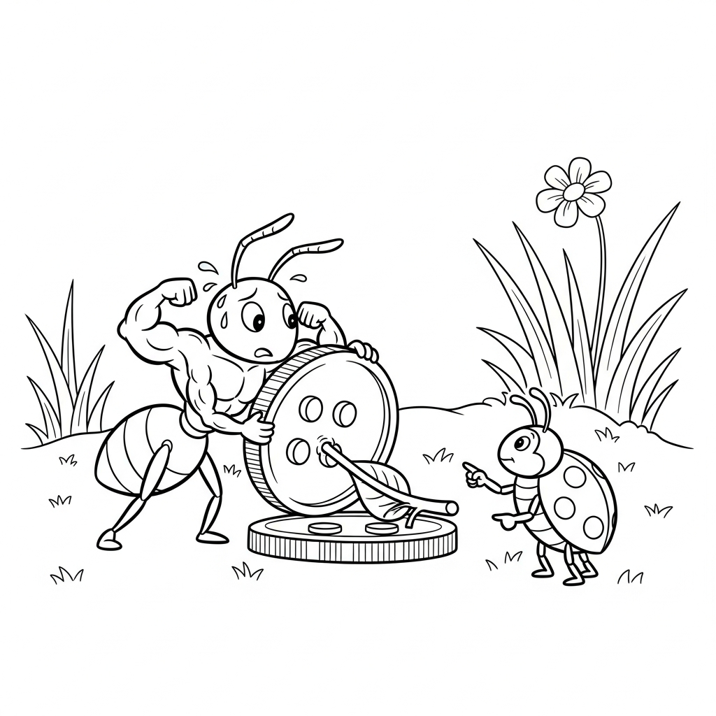 Coloriage Fanny la Fourmi et le Ticket Doré