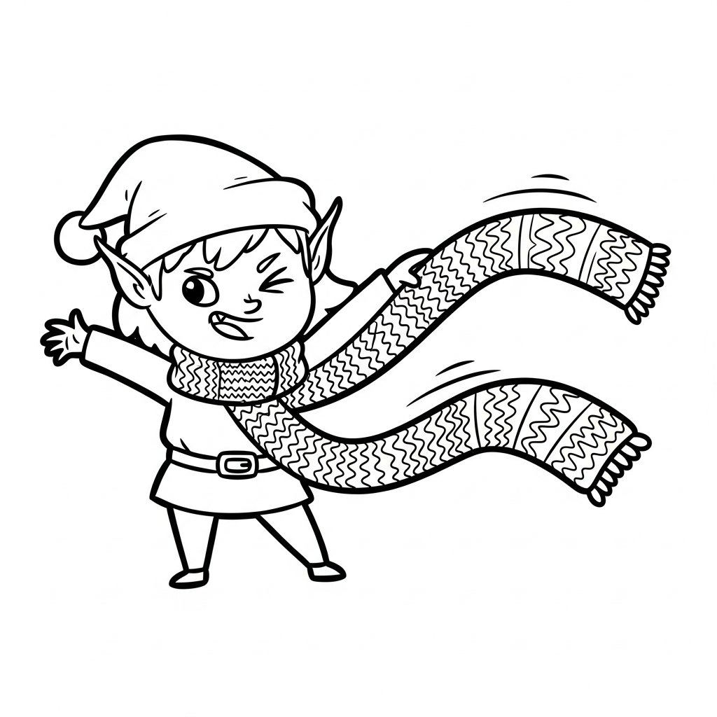 Coloriage Flocon et l'écharpe qui arrêtait le vent