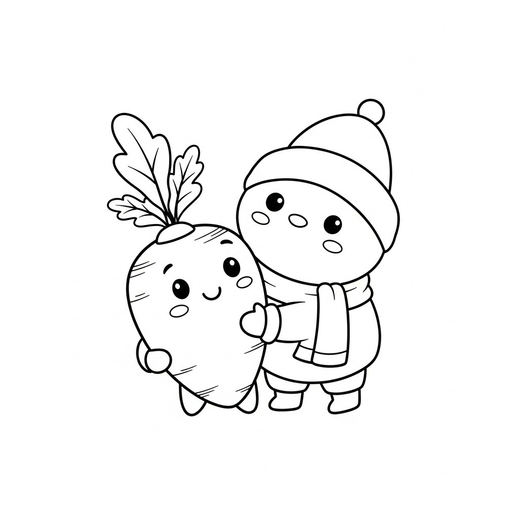 Coloriage Flocon le petit bonhomme de neige qui cherchait dans le noir