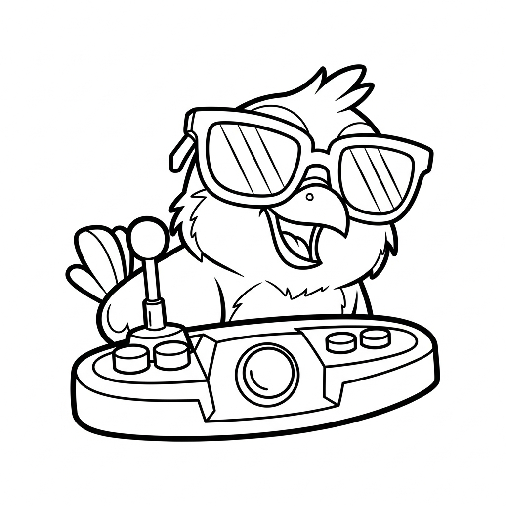 Coloriage Fripouille et le bouton qui met tout à l'envers