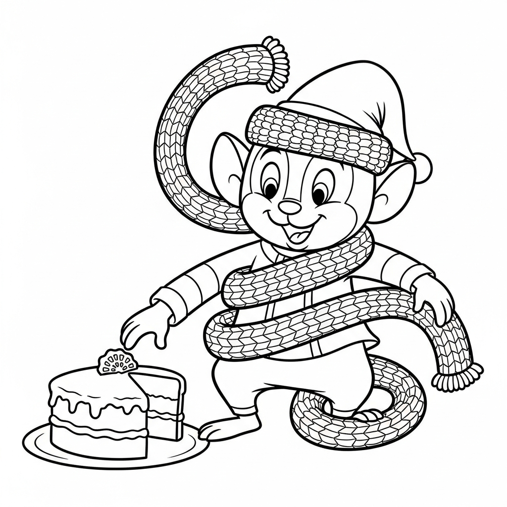 Coloriage Holly le lutin cherche l'écharpe qui réchauffe les cœurs